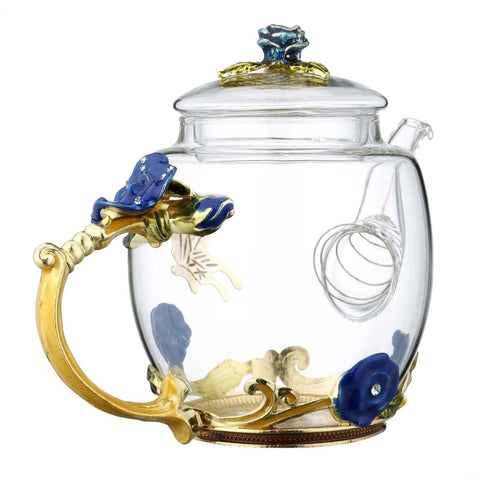 Floral Glass Teapot