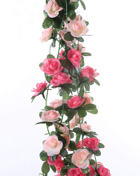 Set of (41 Feet) Fake Rose Vine Flowers