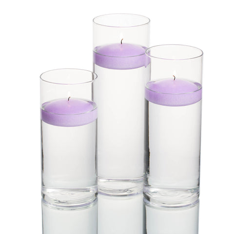 (Set of 36) Cylinder Vases PLUS 36 (3 Inch) Floating Candles