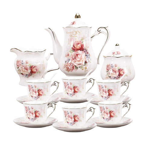(15 Piece) Porcelain Vintage Tea Set