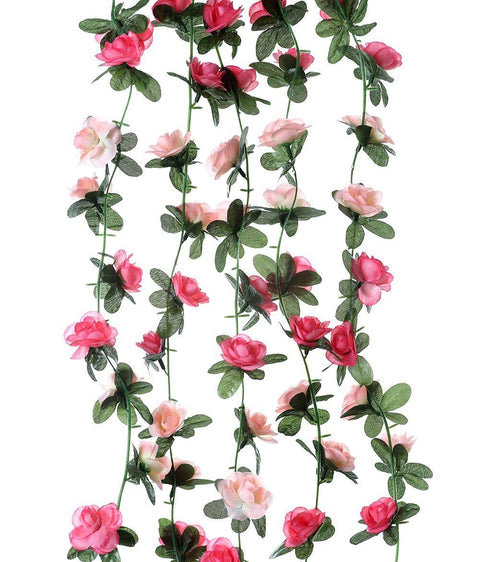 Set of (41 Feet) Fake Rose Vine Flowers