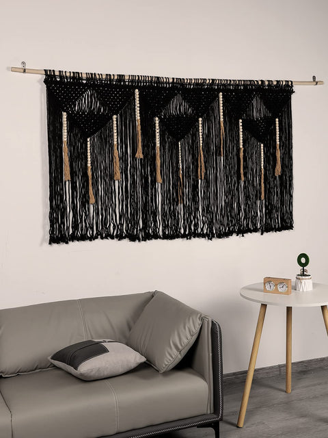 Large Macrame Wall Hanging (Includes Rod)
