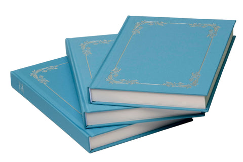 (Set of 3) Blue Linen Hardcover Blank Book