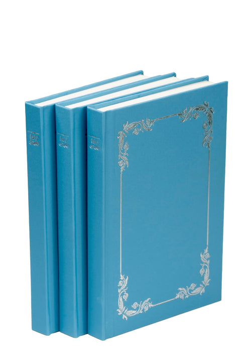 (Set of 3) Blue Linen Hardcover Blank Book