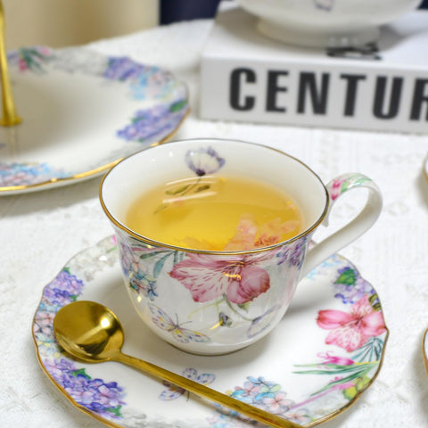 Vintage Porcelain Tea Set With Teapot