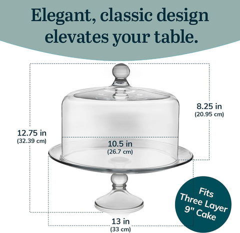 2-Piece Cake Stand with Lid, 13" - Elegant Wedding Accents