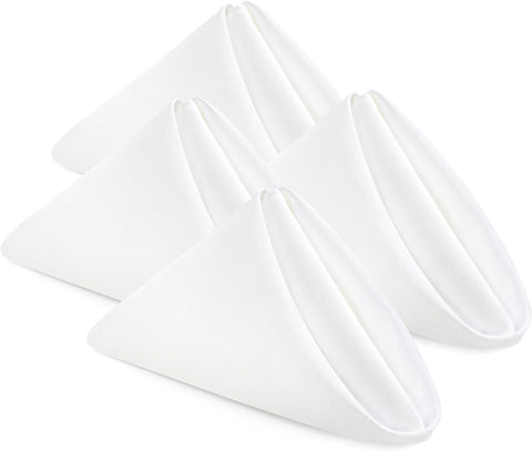 [24 Pack, White] Cloth Napkins 17x17 Inches - Elegant Wedding Accents