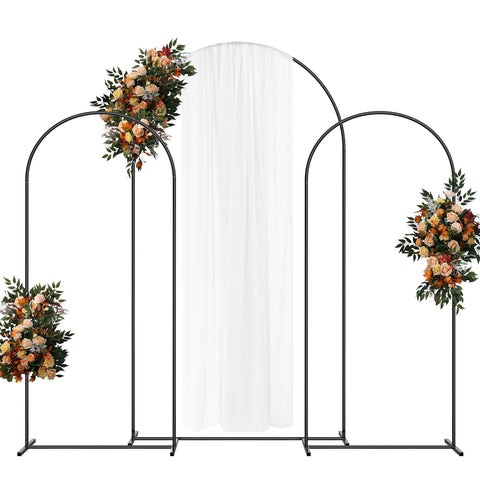 (Set of 3) Black Wedding Arch Backdrop Stands