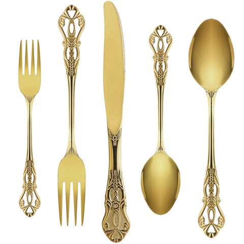 40 Piece (Set for 8) Retro Royal Stainless Steel Silverware Set