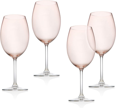 Wine Glasses, Meridian Blush, 12oz - Set of 4 - Elegant Wedding Accents