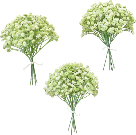 Floroom 18pcs Artificial Baby's Breath Gypsophila Greenery Sprays, Real Touch White Fake Flowers for Wedding Bouquets Centerpieces Floral Arrangements and Decorations - Elegant Wedding Accents