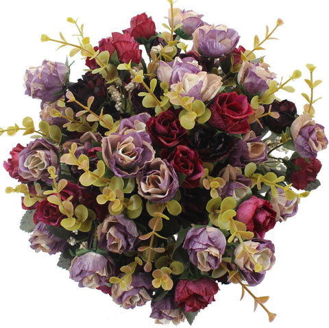 Set of 7 Branch (12.99 Inch Tall) Artificial Flowers Bouquet