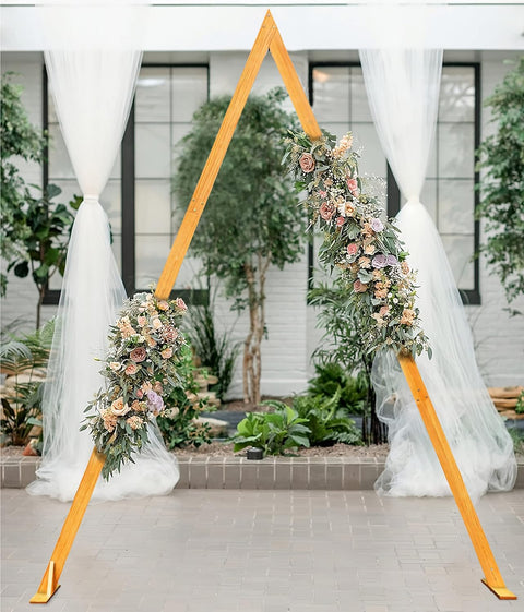 10FT Triangular Wooden Wedding Arch - Elegant Wedding Accents