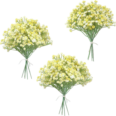 Floroom 18pcs Artificial Baby's Breath Gypsophila Greenery Sprays, Real Touch White Fake Flowers for Wedding Bouquets Centerpieces Floral Arrangements and Decorations - Elegant Wedding Accents