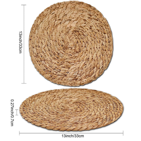 (Set of 10) 13 Inch Round Woven Placemats