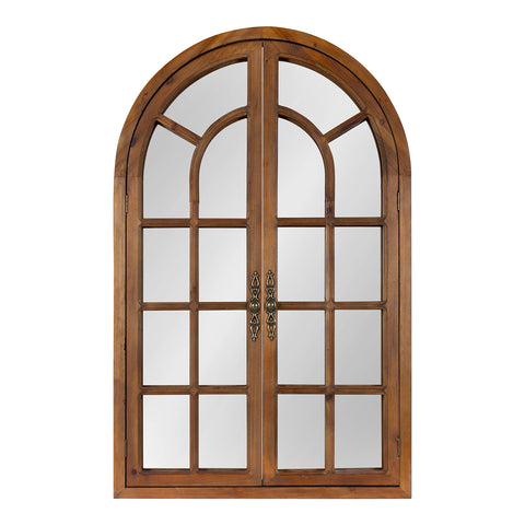 (28 x 44 Inch) Rustic Windowpane Arch Mirror