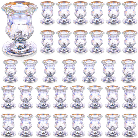 (36 Piece) Glass Taper Candle Holders