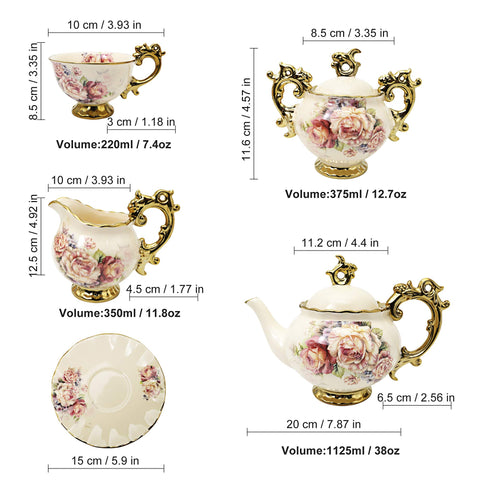 (15 Piece) British Porcelain Tea Set