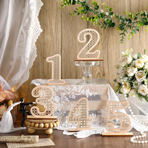 20 Pcs Wooden Table Numbers 1-20