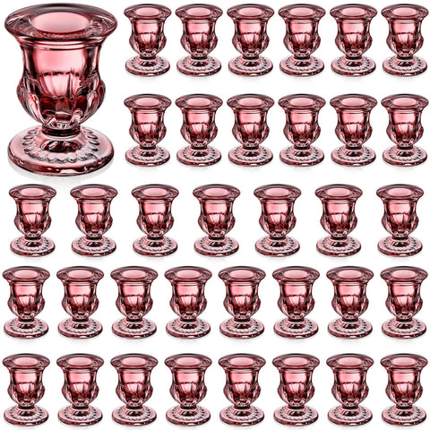 (36 Piece) Glass Taper Candle Holders