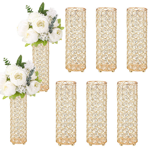 (Set of 8) 10.24 Inch Crystal Flower Vases